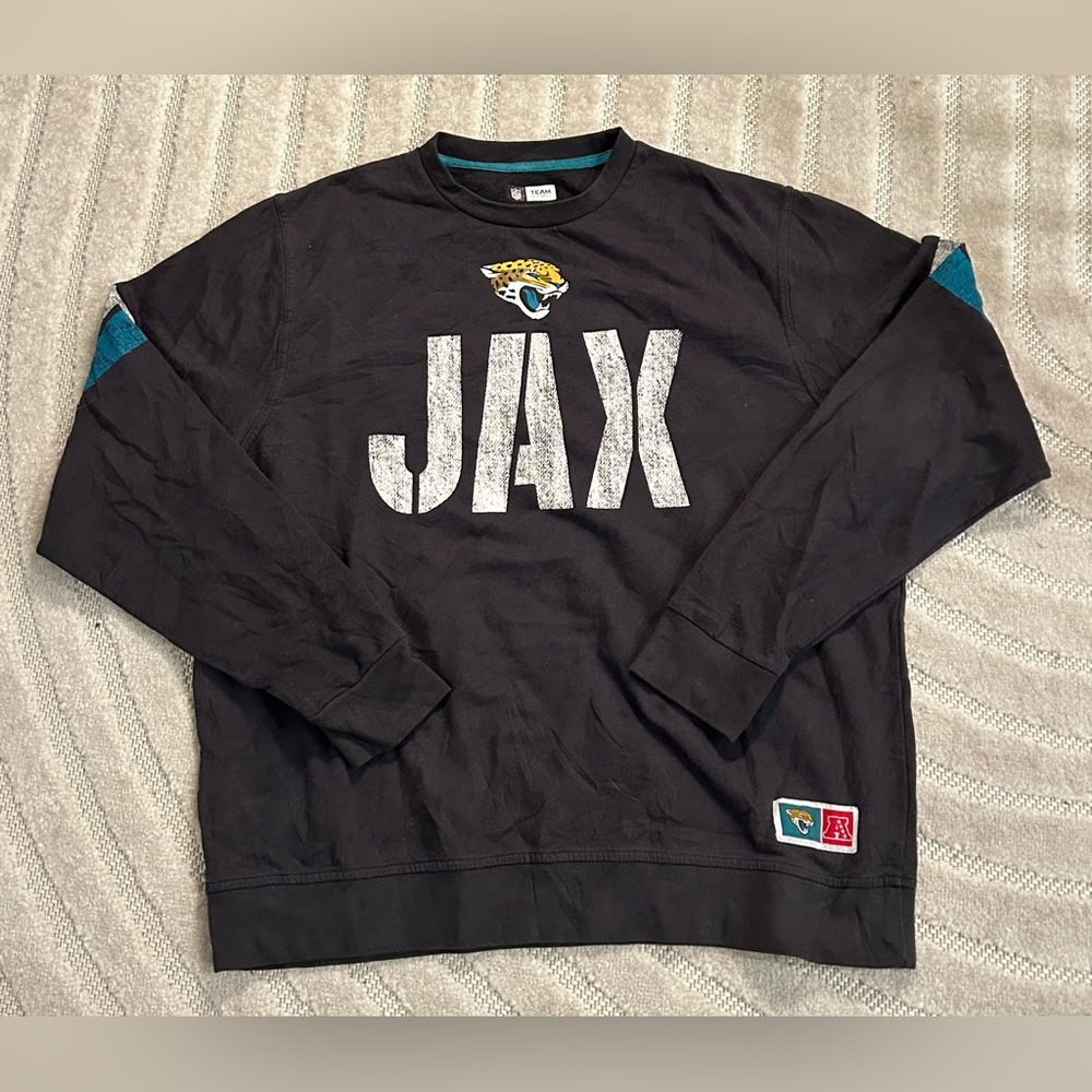 NFL Team Apparel Jacksonville Jaguars Football Crewneck Sweatshirt Pullover - XL